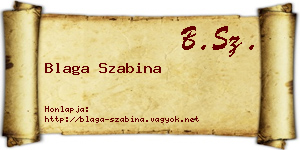 Blaga Szabina névjegykártya